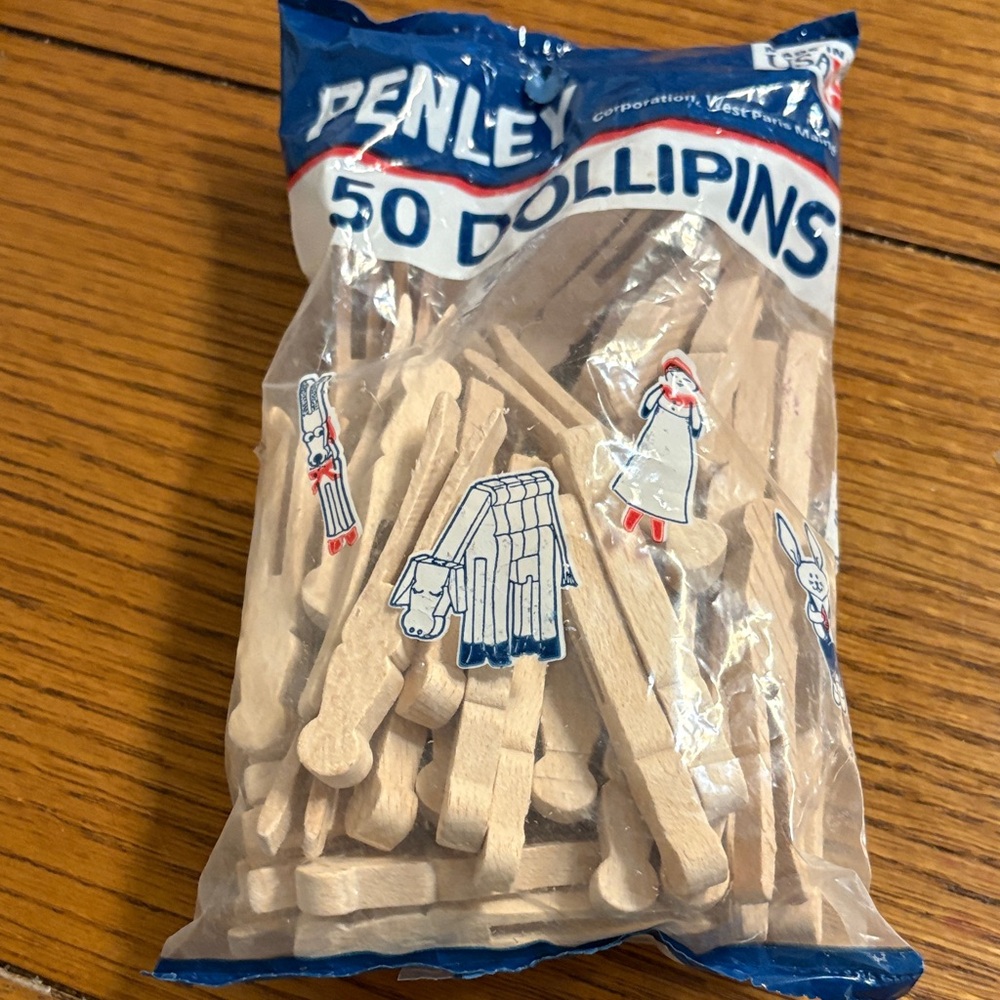 Natural Wooden Doll Pins - 50 Pack